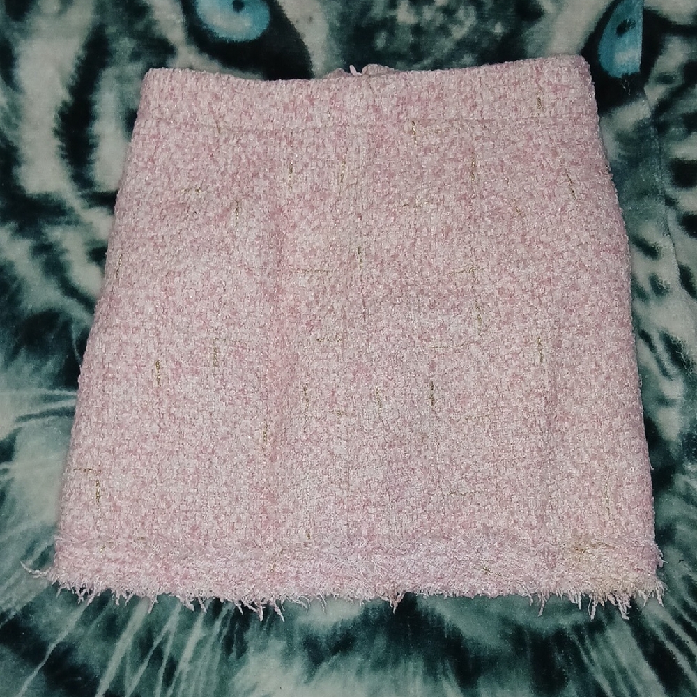 Chic Pink Tweed Mini Skirt Nwot
